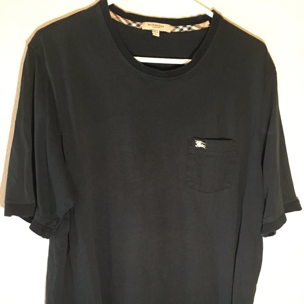 Burberry London Men's Black Crewneck Short Sleeve T-Shirt Size L